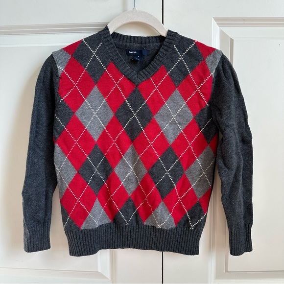 Gap Kids Grey Red Sweater Size Small - Picture 1 of 14